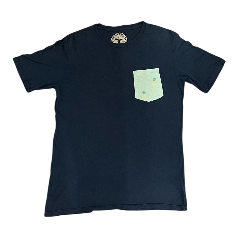 Topo Ranch Navy Short Sleeve T with Pineapple print Pocket size L